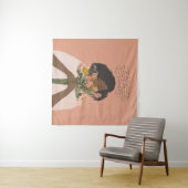 花の引用文感動的ブラックアート タペストリー (インサイチュ(横))