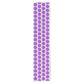 花の形のチェック柄 パープル ピンク テーブルランナー (正面)