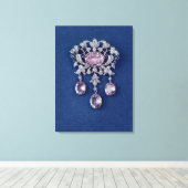 花の形のブローチ， c.1780 キャンバスプリント (インサイチュ (ウッドフロア))