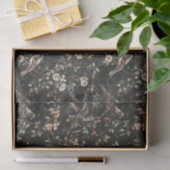 花の形をした枝にとまっている鳥 薄葉紙 (ギフト)