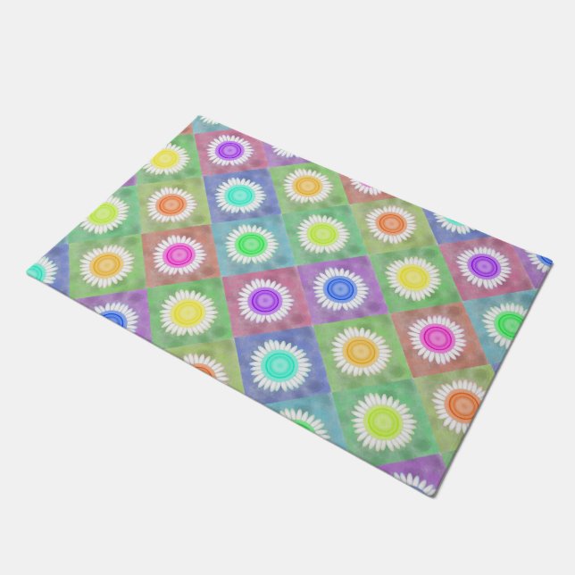 花の形 ドアマット (アングル)