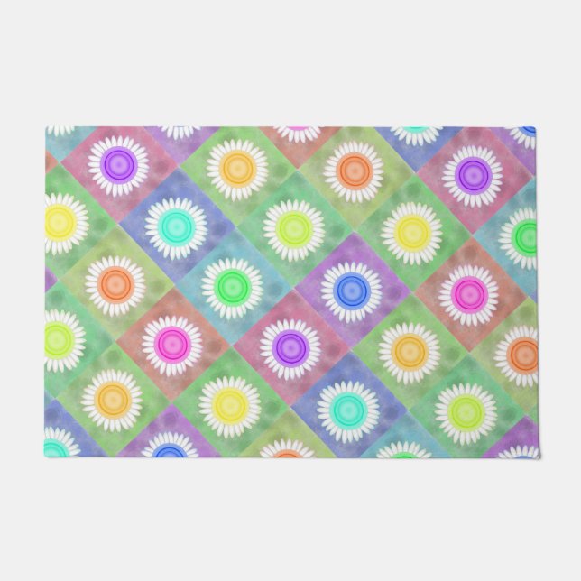 花の形 ドアマット (正面)