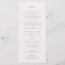 花の彫刻されたアイボリー結婚のメニュー メニュー