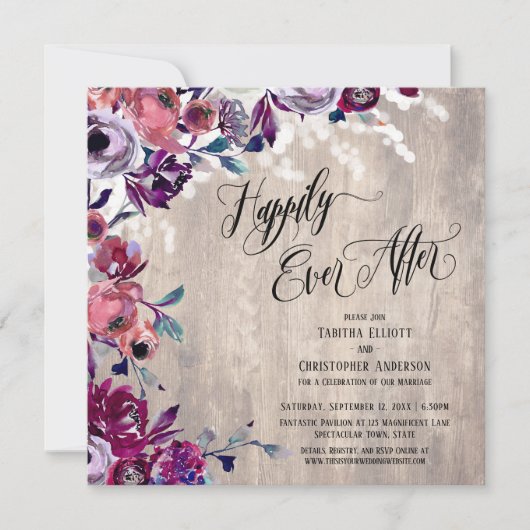 花の後に楽しはっきりしたく木淡い色のと光 招待状 (正面)