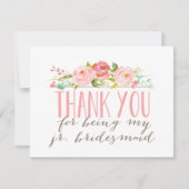 花の後輩の新婦付添人は感謝していしています サンキューカード (正面)
