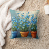 花の忘れポットに属する植物の列 クッション (ブランケット)