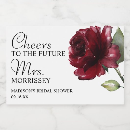 花の応援エレガントブライダルシャワーの恩恵 スパークリングワインラベル (シングルラベル)