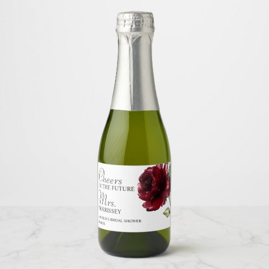 花の応援エレガントブライダルシャワーの恩恵 スパークリングワインラベル (正面)