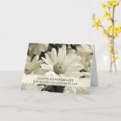 花の息子と娘の義理結婚の記念日 カード (黄色い花)