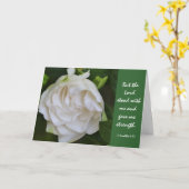 花の悔やみや弔慰、神の強さの聖なる書物、経典の詩 カード (黄色い花)