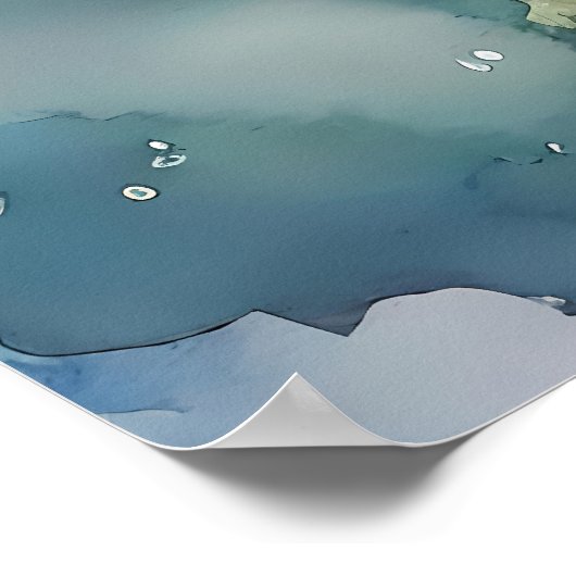 花の悲絵画しみは涙に浮かんで優雅に残る ポスター (角)