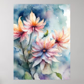 花の悲絵画しみは涙に浮かんで優雅に残る ポスター (正面)