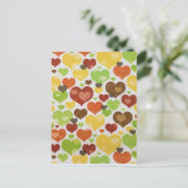 花の愛のハート柄 ピンク ポストカード (スタンド正面)