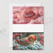 「花の愛のハート：ピンクのバラの結婚式招待状」 招待状 (裏面)