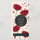 花の愛の招待状クリーム背景 招待状 (正面/裏面)