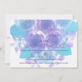 花の愛着|パープルアクアフローラブライダル 招待状 (正面)