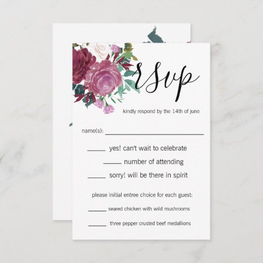 花の愛 招待状 (正面/裏面)