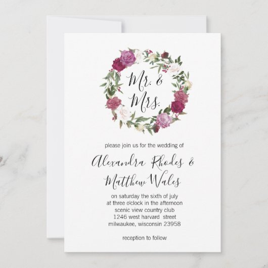 花の愛 招待状 (正面)