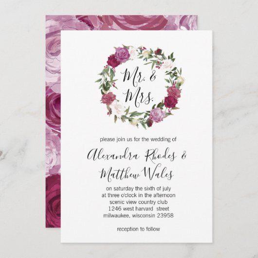 花の愛 招待状 (正面/裏面)