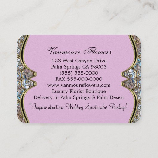 花の感覚の美しくモダンなプロフェッショナル 名刺 (裏面)