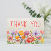 花の感謝 ワイルドフラワー - エレガントな花 サンキューカード (スタンド正面)