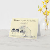 花の手と香り – 挨拶 カード (黄色い花)