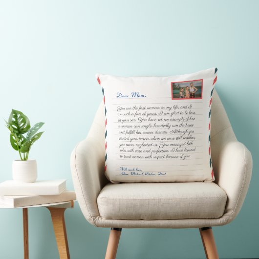 花の手モダン書きのラブマムおばあちゃんメッセージ クッション (椅子)