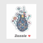 花の手榴弾の花瓶 シール (シート)