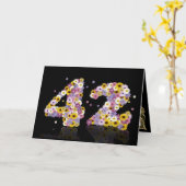 花の手紙で42回目の誕生日カード カード (黄色い花)