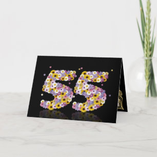 花の手紙で55歳の誕生日カード カード