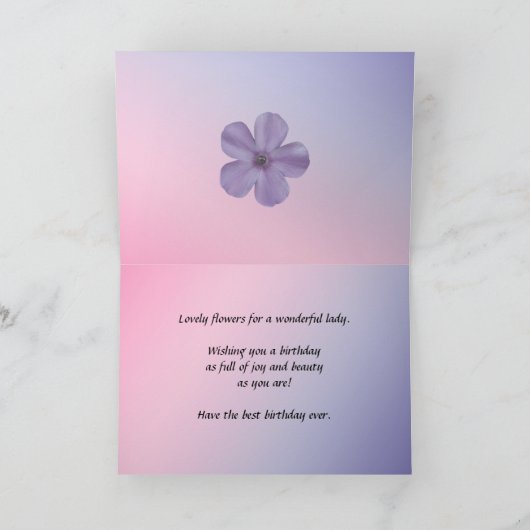 花の手紙で56歳の誕生日カード カード (内部)