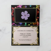 花の手紙で80歳の誕生日カード カード (内部)