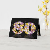 花の手紙で80歳の誕生日カード カード (黄色い花)