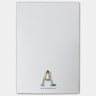 花の手紙のモノグラムのイニシャル- A ポストイット