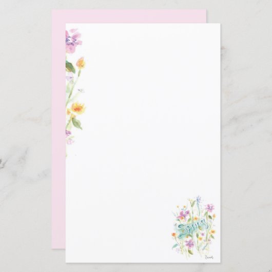 花の手紙便箋 (正面/裏面)