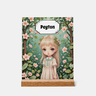 花の抱擁パーソナライズされた アクリルサイン