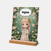 花の抱擁パーソナライズされた アクリルサイン (傾斜)