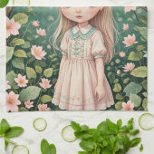 花の抱擁パーソナライズされた キッチンタオル (折り畳み)