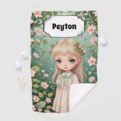 花の抱擁パーソナライズされた ゴルフタオル (インサイチュ)