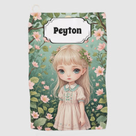 花の抱擁パーソナライズされた ゴルフタオル