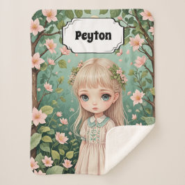 花の抱擁パーソナライズされた シェルパブランケット