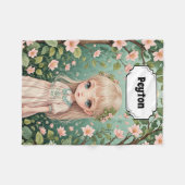 花の抱擁パーソナライズされた フリースブランケット (正面(横))