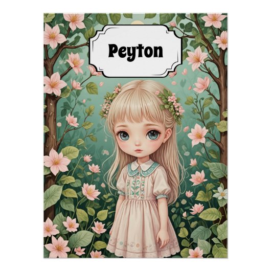 花の抱擁パーソナライズされた ポスター (正面)