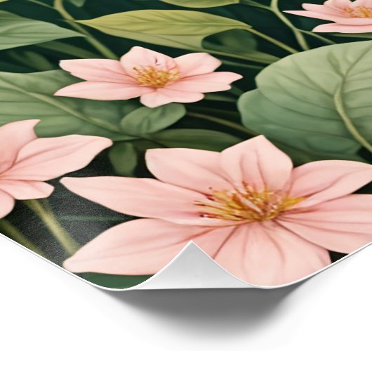 花の抱擁パーソナライズされた ポスター (コーナー)