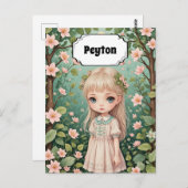 花の抱擁パーソナライズされた ポストカード (正面/裏面)