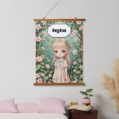 花の抱擁パーソナライズされた 吊り下げ型タペストリー (寝室)