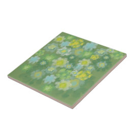 花の抽象的な塩っぽい水彩画 タイル