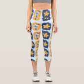 花の抽象的な模様 カプリレギンス (正面)