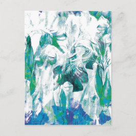 花の抽象的な12枚のカード ポストカード