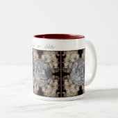 花の抽象芸術写真の追加 ツートーンマグカップ (正面右)